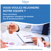 Le SIDESA recrute un Ingénieur chargé de mission eau & assainissement
