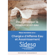 Offre d'emploi Chargé.e d'Affaires Eau et Assainissement