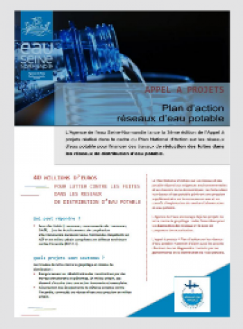 Appel à projets (AESN) : Plan d'actions réseaux d'eau potable