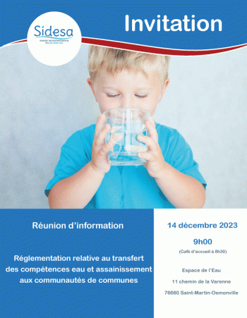 Réunion d'information relative au transfert des compétences eau et assainissement aux communautés de communes