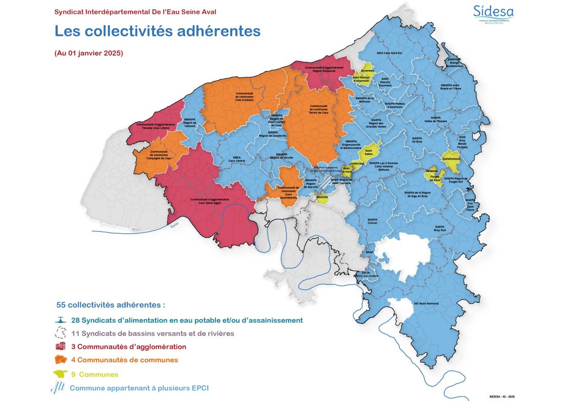 Les collectivités adhérentes du SIDESA